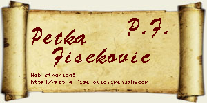 Petka Fišeković vizit kartica